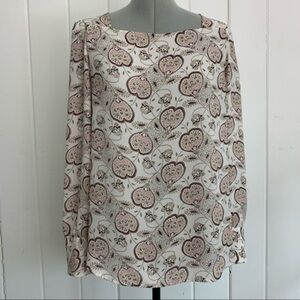 Loft Square Neck Long Sleeve Floral Blouse​​​​